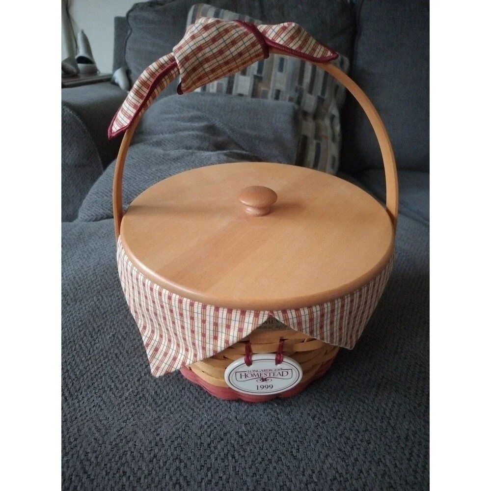 Vintage Longaberger Homestead Collectors Club 1999 Basket Lid Liner Protector